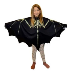 Fladdermus – poncho för utklädnad till halloween och maskerad, från 4–7 år