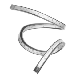 Flexibel och formbar kurvlinjal, längd 50 cm, angivet i cm / mm & inches / parts