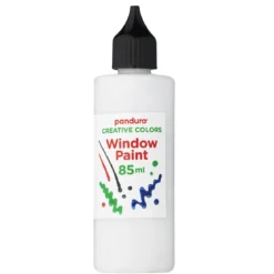 Fönsterfärg 85 ml vit glitter