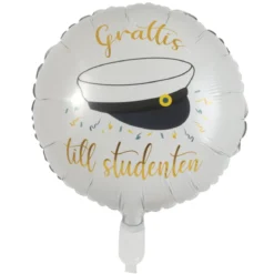 Folieballong 44 cm i diameter – Grattis till studenten