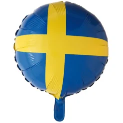 Folieballong 44 cm i diameter – Sverige / svensk flagga
