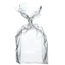 Folierad presentpåse stor, transparent 10 st. Mått: 10×10×30 cm