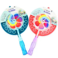 Färgglad vindsnurra med såpbubblor – spring som vinden! L. 40,5 cm. Pris per styck