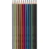 Färgpennor 12-pack Metallic, vaxbaserade pennor i metallicfärger