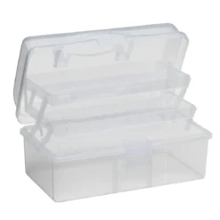Förvaringslåda av plast med utfällbara förvaringssektioner – 22×13×11 cm