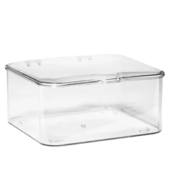 Förvaringslåda av transparent hårdplast, 18×18×9 cm