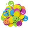 Funky Foam självhäftande dekorgummi smileys, 60 st.