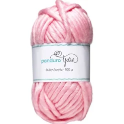 Garn Bulky Acrylic 100g rosa – ett tjockt garn som ger resultat snabbt