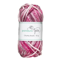 Garn Chunky Acrylic 50g pink to wine red multi
