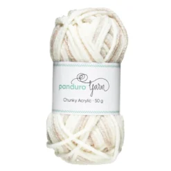 Garn Chunky Acrylic 50g white to beige multi