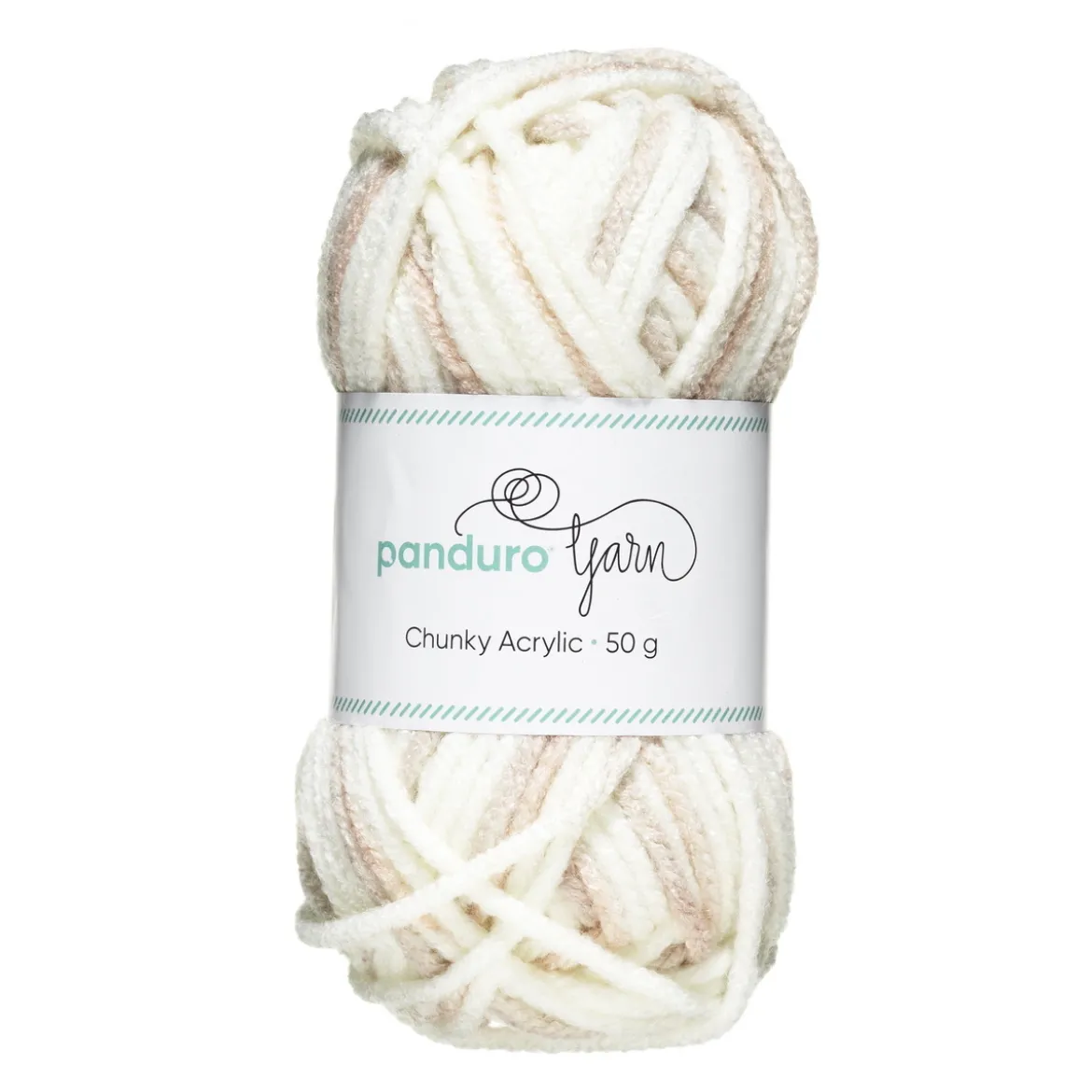 Garn Chunky Acrylic 50g white to beige multi