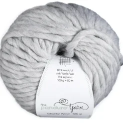 Garn Chunky Wool 100g ljusgrå