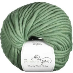 Garn Chunky Wool 100g ljusgrön