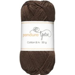 Garn Cotton 8/4 50g mörkbrun