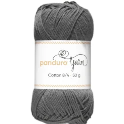 Garn Cotton 8/4 50g mörkgrå
