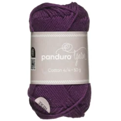 Garn Cotton 4/4 50g mörklila