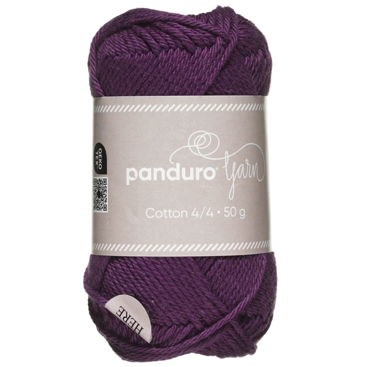 Garn Cotton 4/4 50g mörklila