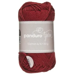 Garn Cotton 4/4 50g mörkröd