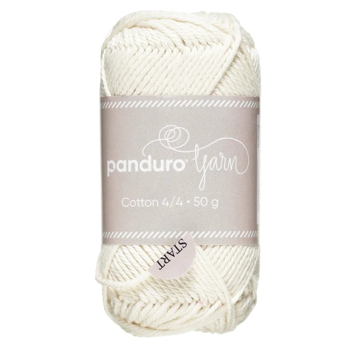 Garn Cotton 4/4 50g naturvit