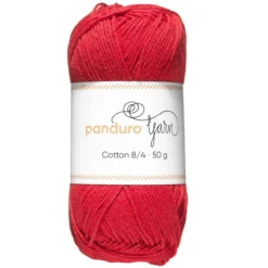 Garn Cotton 8/4 50g röd