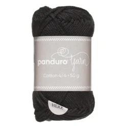 Garn Cotton 4/4 50g svart