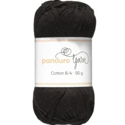 Garn Cotton 8/4 50g svart