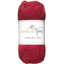 Garn Cotton 8/4 50g vinröd
