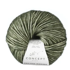 Garn Cotton Merino 50g mörkgrön 122