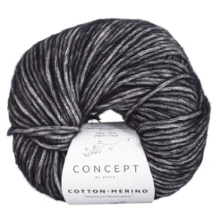 Garn Cotton Merino 50g svart 108