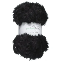 Garn Faux Fur svart 100g