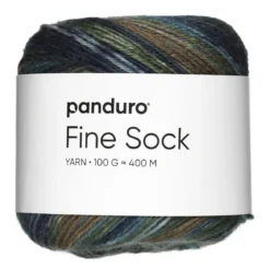 Garn Fine Sock 100g blå, bruna & lila nyanser