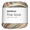 Garn Fine Sock 100g gröna & beige nyanser