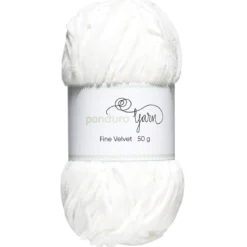 Garn Fine Velvet 50g vit – sammetslent och himmelskt mjukt garn