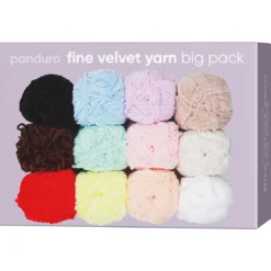 Garn Fine Velvet Mixpack, 12 små nystan à 25 g
