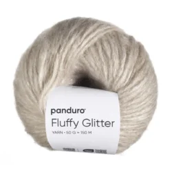 Garn Fluffy Glitter 50g beige