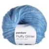 Garn Fluffy Glitter 50g blå