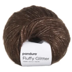 Garn Fluffy Glitter 50g brun