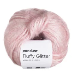 Garn Fluffy Glitter 50g rosa