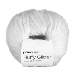 Garn Fluffy Glitter 50g vit