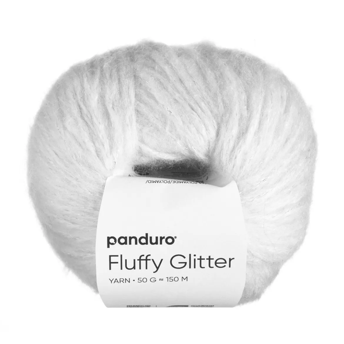 Garn Fluffy Glitter 50g vit