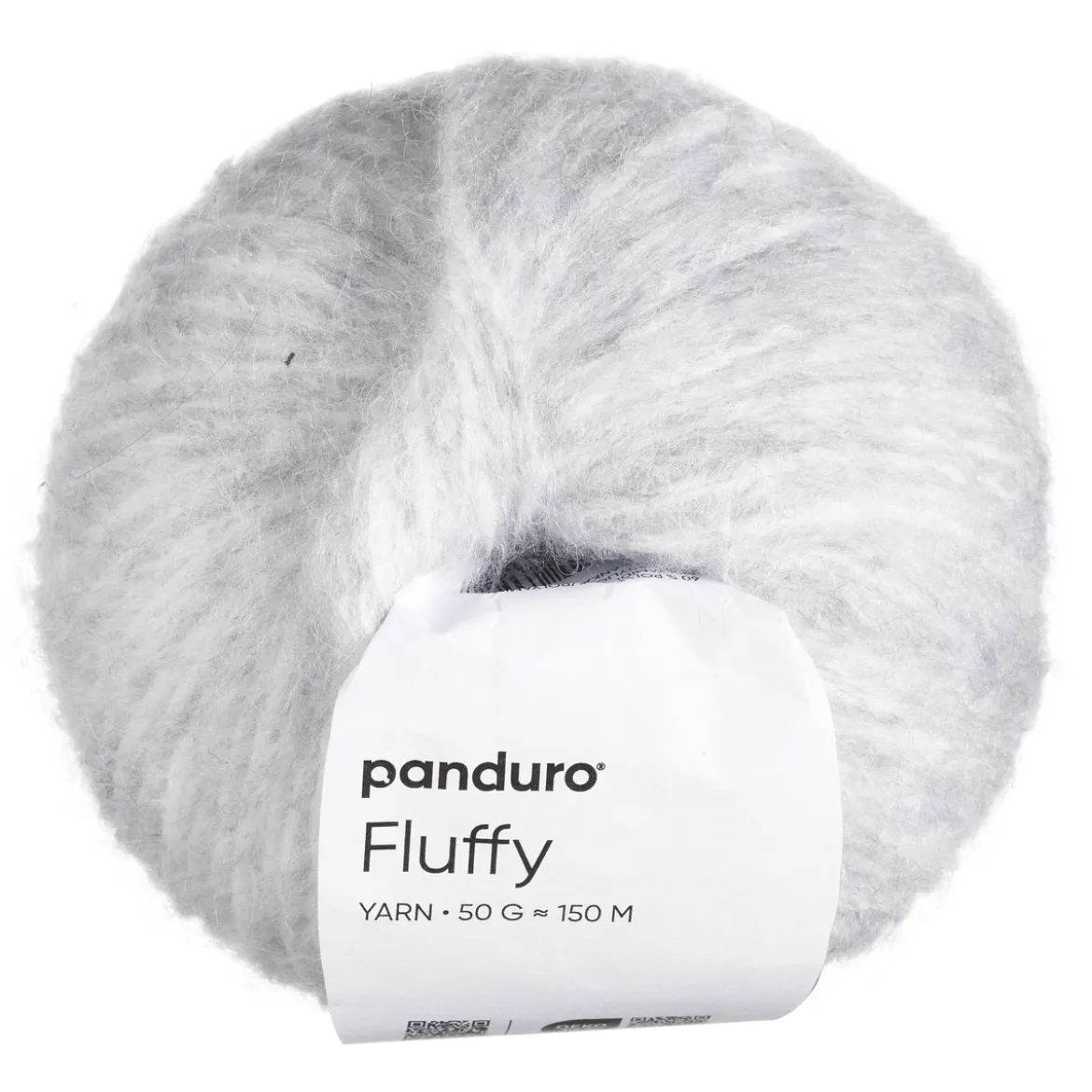 Garn Fluffy 50g ljusgrå
