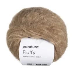 Garn Fluffy 50g mörkbeige