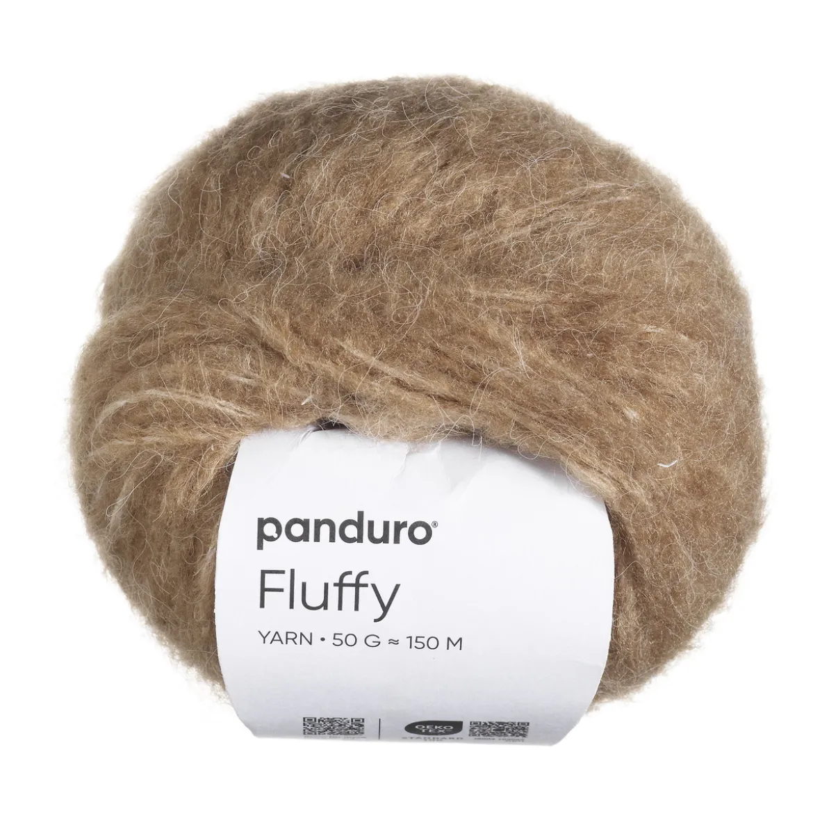 Garn Fluffy 50g mörkbeige