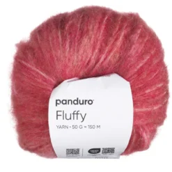 Garn Fluffy 50g mörkrosa