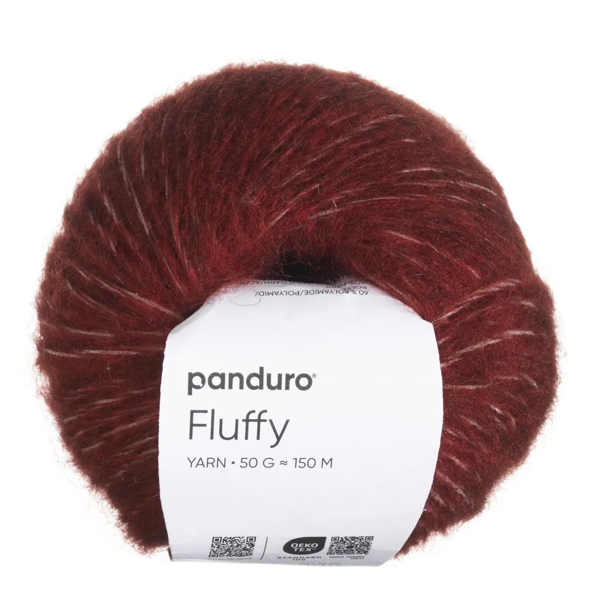 Garn Fluffy 50g mörk rost