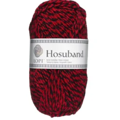 Garn Istex Hosuband 100g röd/svart – Red-black 0225