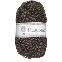 Garn Istex Hosuband 100g svart/khaki – Black heather / khaki 0227