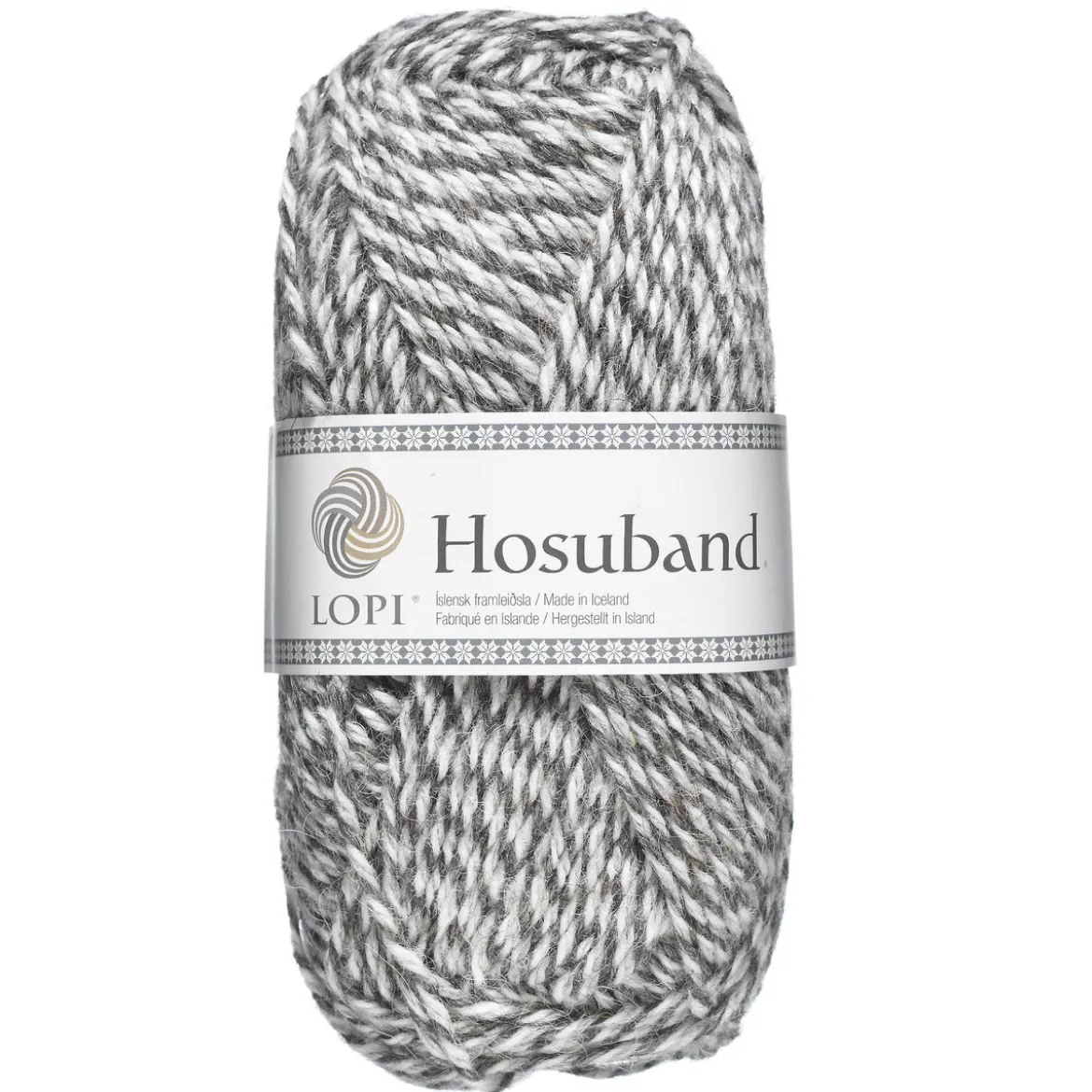 Garn Istex Hosuband 100g vit/grå – Grey-white 0224