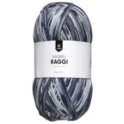 Garn Järbo Bambu Raggi 50g blåmelerat – 17212 Rockyblue print