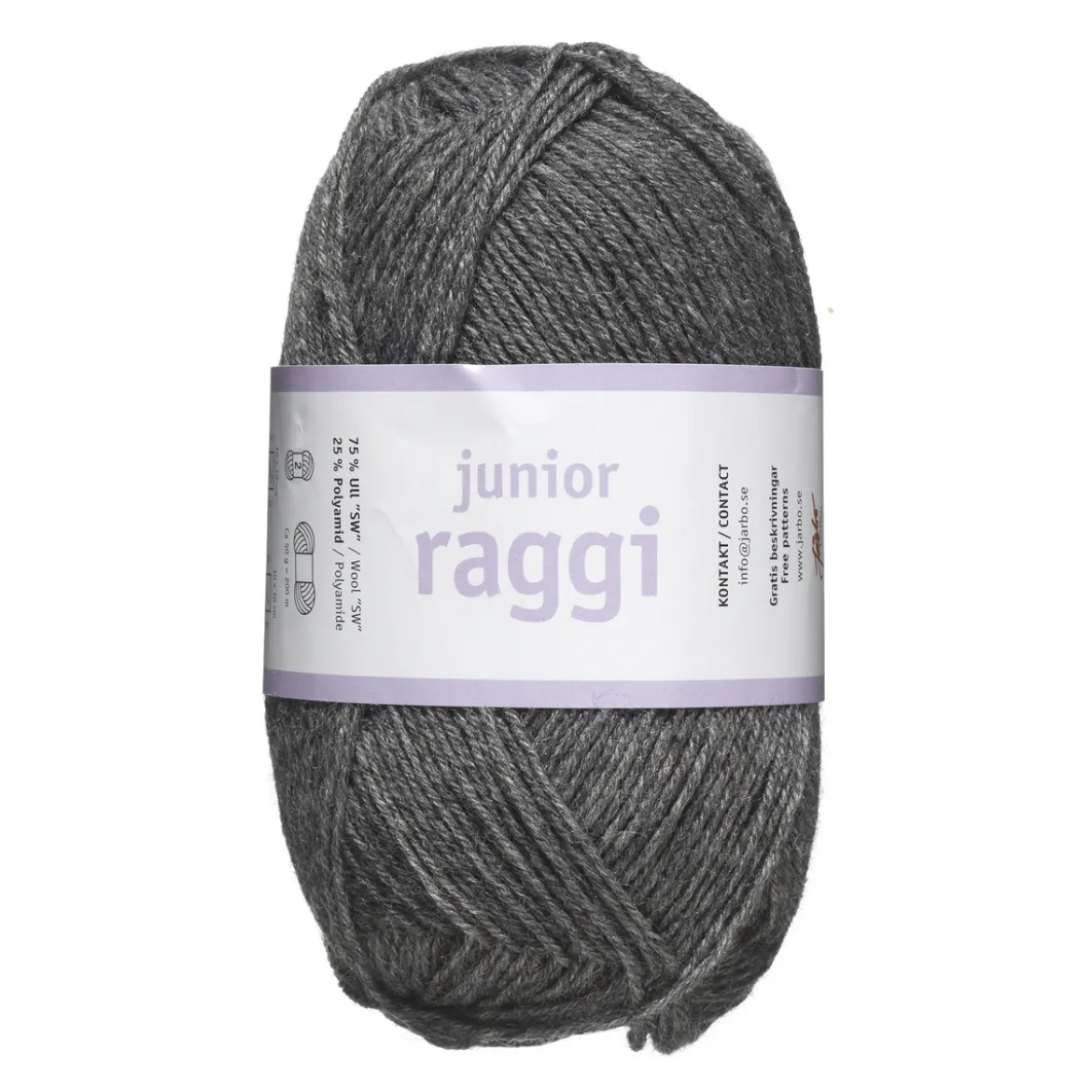 Garn Järbo Junior Raggi 50g mörkgrå – 68404 Dark grey